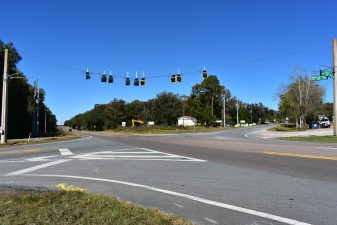 US 98 and CR 491 on the first day of roundabout construction (11/16/2021 photo)