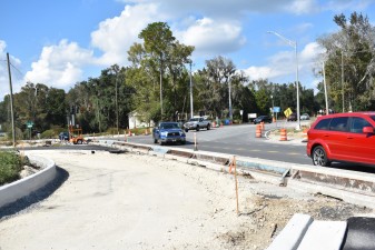 Looking from the new roundabout at traffic entering US 98 from southbound Citrus Way (11/3/2022 photo)