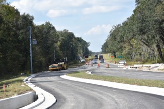 Looking northwest on US 98 on the west side of the new roundabout construction (11/3/2022 photo)