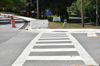 New crosswalk markings at W. Lake Beverly Dr. (5/17/2022 photo)