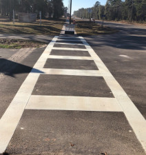 New crosswalk markings for pedestrian safety (January 20, 2021 photo)