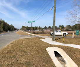 New sidewalk along Pleasant Grove Road near the elementary school (February 4, 2021 photo)