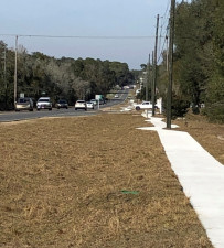 New sidewalk along Pleasant Grove Road (February 4, 2021 photo)