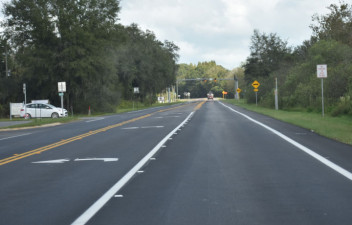 Looking north at new pavement on SR 39 in Crystal Springs (October 6, 2020 photo)