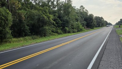 Image showing newly paved travel lanes and shoulders along US 301 from Manatee County Line to SR 674 (Sun City Center Boulevard) Photo July 2026