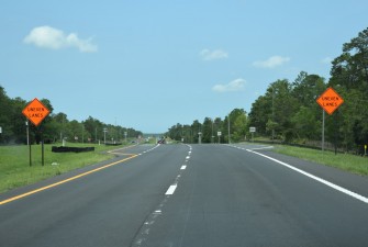 New pavement on westbound US 98 (5-19-2025 photo)