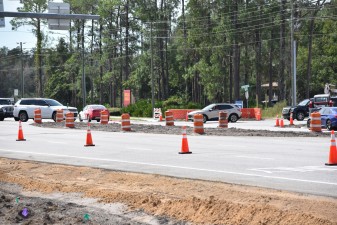 Work in the median of Bruce B. Downs Blvd. at Eagleston Blvd. (10/11/2022 photo)
