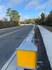 New guardrail installed along N. Turkey Oak Drive, just south of W. Balloon Lane (12/27/2021 photo)