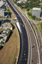 Looking west at I-275  at West Shore Boulevard. Northbound I-275 is on the left. (October 15, 2020 photo)