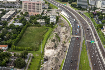 To the left in the photo, you can see the new lanes added to northbound I-275 between West Shore Blvd. and Lois Avenue. (August 17, 2020 photo)