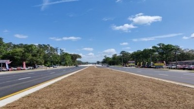 Project nearing completion as shown in this final alignment of US 41 (May 2022 photo)