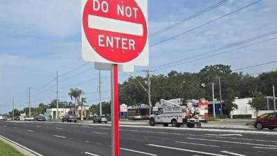 Image showing signing installation work on SR 60 in Brandon (Photo July 2026)