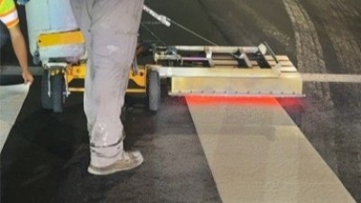 Image showing reflectivity operations on newly installed Pavement markings on SR 60 in Brandon (Photo July 2026)