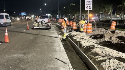 New roadway curb along SR 60 west of Parson Road (Photo April 2026)