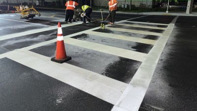 Image showing paving crews adding reflectivity process to SR 553 (Park Road) from US 92 (Baker Street) to north of I-4 (August 2026)