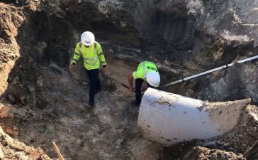 Drainage installation work (July 15, 2020 photo)