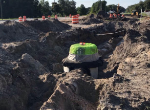 Drainage installation work (July 15, 2020 photo)