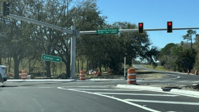 New traffic signal approaching Branch Forbes Road from westbound I-4 exit ramp (February 24, 2026)