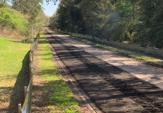 Crews are removing existing asphalt from Segment 4 of the trail (2/25/2021 photo)