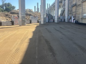 Wall construction at the bridge over the railroad tracks and Old Lakeland Highway (11-20-2025 photo)
