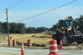 Looking southeast at construction of the new US 98 alignment at Clinton Avenue (2-5-2026 photo)