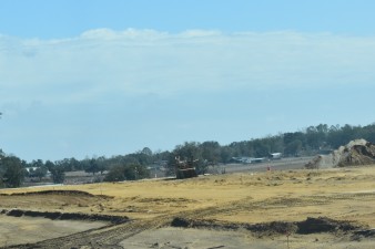 Looking southeast at construction of the new US 98 alignment at Clinton Avenue (2-5-2026 photo)