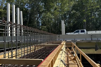 Formwork for bridge construction over the Hillsborough River (6-17-2025 photo)