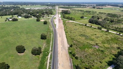 Looking northwest over US 98 approaching Townsend Road (8-30-2025 photo)