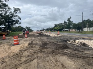 Clearing along the northbound lane, north of Old Lakeland Highway (8-25-2025 photo)