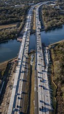 Image of I-75 bridge widening over the Tampa Bypass Canal looking north (Photo February 2026)