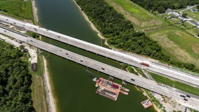 Image of southbound and northbound I-75 showing widening over the Tampa Bypass Canal (Photo June 2026)