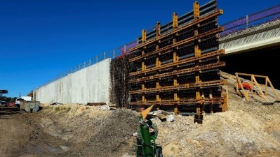 I-75 Widening Project Construction of Concrete Walls Near Bypass Bridge January 2026