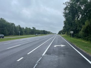 New asphalt and pavement markings (9-9-2025 photo)
