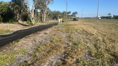 Stilt fencing install (January 2026 photo)