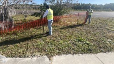 Temporary environmental protection fencing install (January 2026 photo)