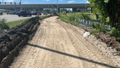 Lime rock finished at the beginning of the project looking at Gandy (September 2026 photo)