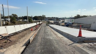 Construction concrete travel lanes on eastbound I 4 just past I 275 (Photo March 2026)