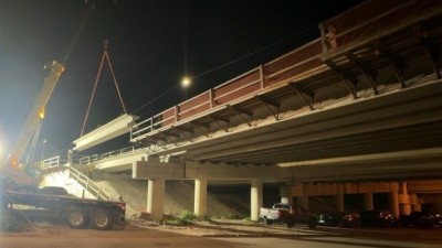 Bridge beam installation work over I-275 (Photo March 2026)