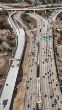 View of northbound and southbound I-275 travel lanes and I-4 Interchange looking northeast (February 2026 photo)