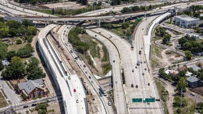 Image of I-4 and I-275 interchange showing new ramps to Downtown Tampa looking north (Photo June 2026)