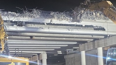 Image showing bridge demolition work as part of the Downtown Tampa Interchange project (photo July 2026)