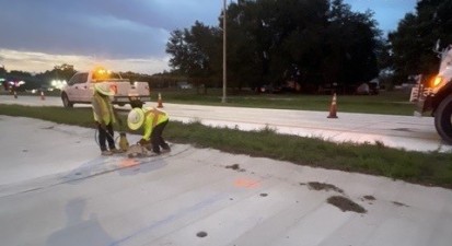 SR 39 at Trapnell Road performing concrete quality control operations (Photo June 2026)