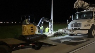 SR 39 highway lighting installation work (Photo June 2026)