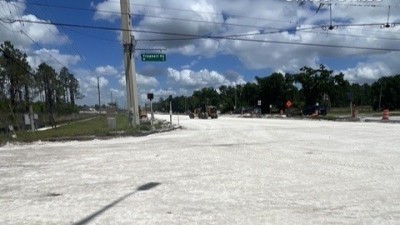 SR 39 at Trapnell Road showing completed grading and rolling activities (Photo April 2026)