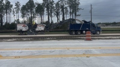 SR 39 looking north at southbound lanes crews performing milling operations (Photo March 2026)