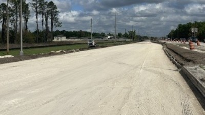 SR 39 looking northbound at shoulder widening activities to the south side of the Trapnell Rd (Photo March 2026)