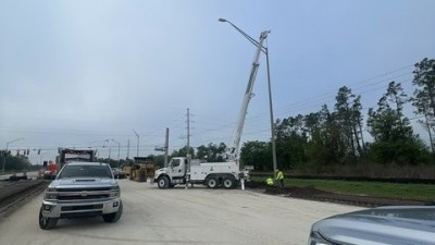 SR 39 north of Trapnell Rd looking north at highway lighting relocation work (Photo March 2026)
