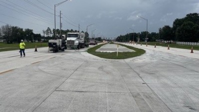 SR 39 at Trapnell Road performing concrete grinding work (Photo July 2026)