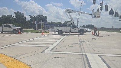 SR 39 at Trapnell Road performing traffic signal inspection work (Photo July 2026)