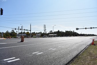 Fresh asphalt placed through the intersection (11/29/2022 photo)